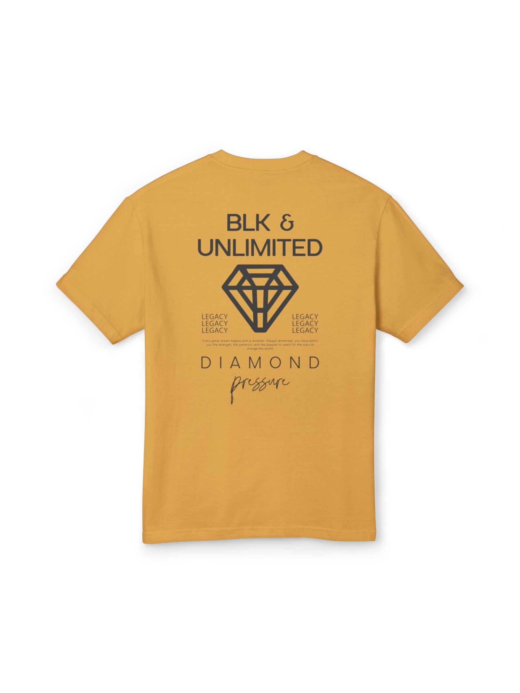Unlimited Tee Faded Mustard back product mockup
