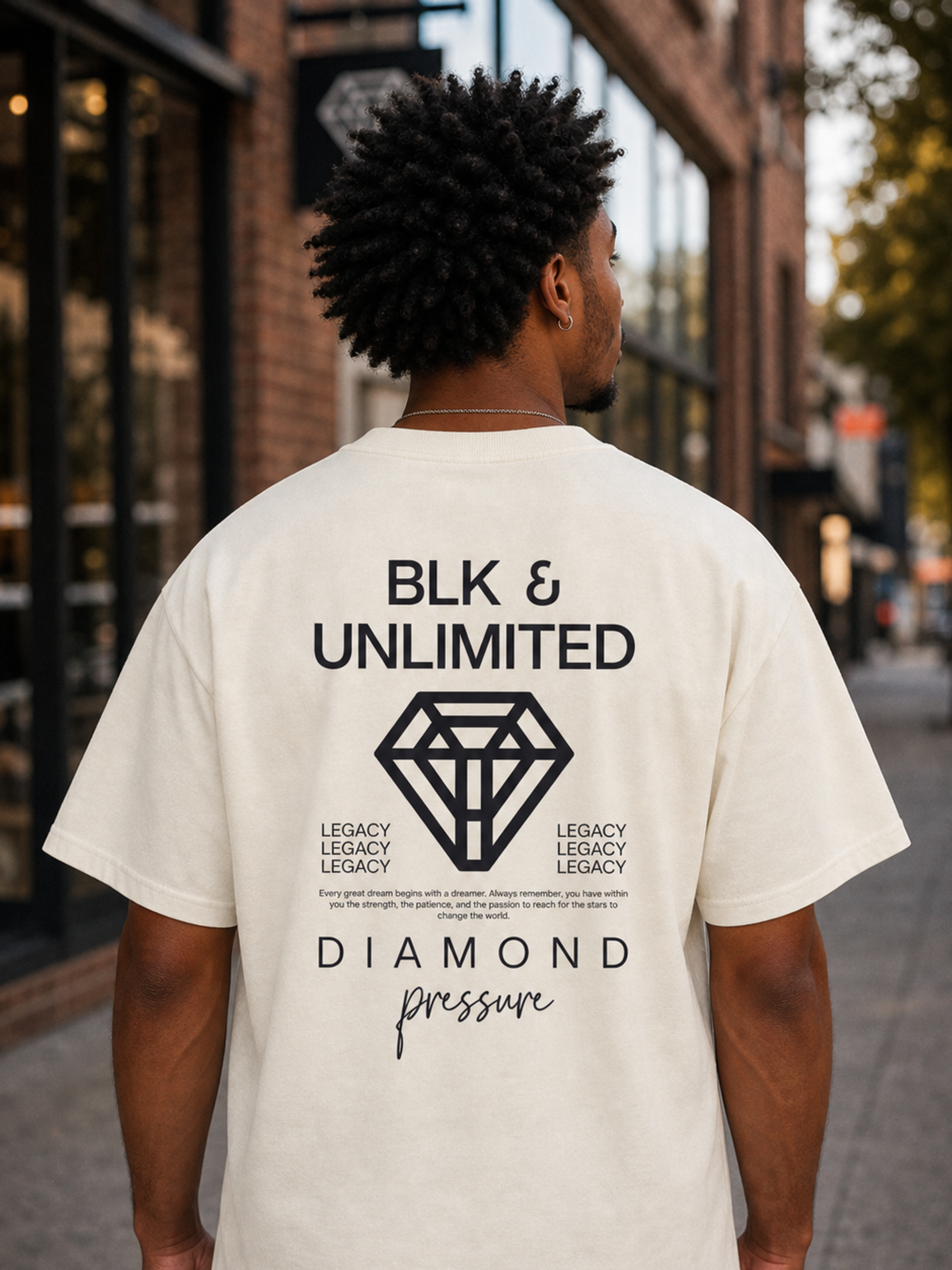 Unlimited Tee in Faded Cream back editorial lifestyle photo